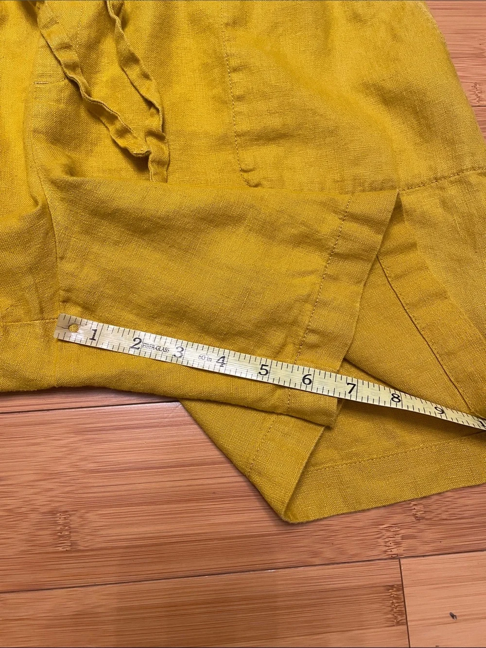 Garnet Hill Linen Shorts Size XL Yellow Pull On Pockets High Rise